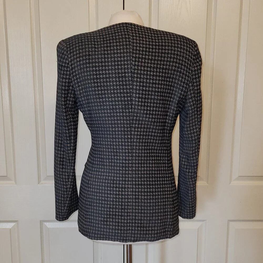 Vintage Armani Collezioni Gray-green Houndstooth Blazer